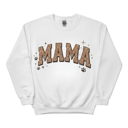 Leopard Print Mama Mother's Day Printed Unisex Sweatshirt, Mama Printed Sweatshirt