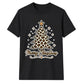 Leopard Print Merry Christmas Tree Graphic Unisex T-Shirt