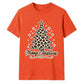 Leopard Print Merry Christmas Tree Graphic Unisex T-Shirt