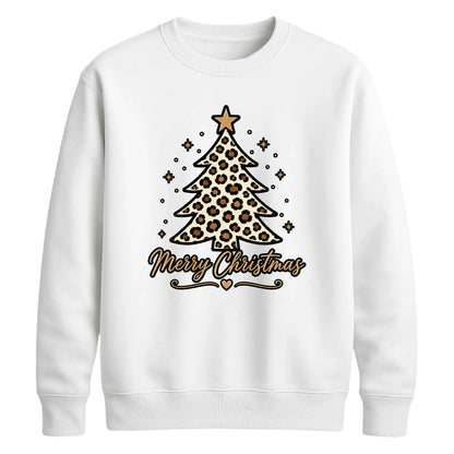 Leopard Print Tree Graphic Christmas Unisex Sweatshirt