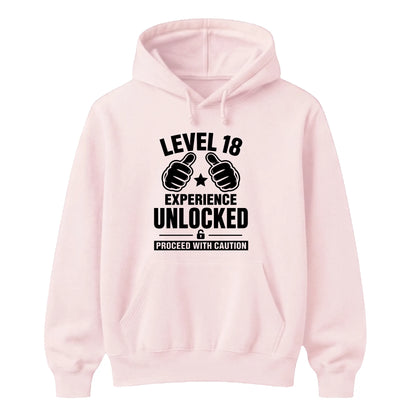 18th Birthday Unisex Hoodie Level Eighteen Experience Unlocked