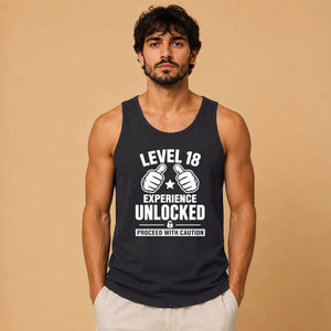 18th Birthday Tank Top Men Level Eighteen Experience Unlocked