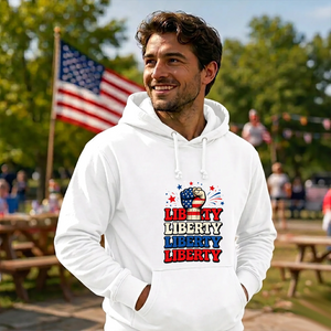Liberty Patriotic USA Independence Day Unisex Hoodie