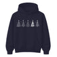 Line Art Christmas Trees Graphic Unisex Hoodie
