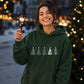 Line Art Christmas Trees Graphic Unisex Hoodie