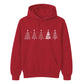 Line Art Christmas Trees Graphic Unisex Hoodie