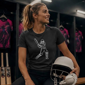 New Zealand T20 Women's World Cup Ladies Fit T Shirt Line Art Printed Ladies Fit T-Shirt