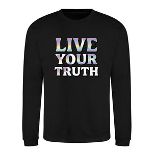 Live Your Truth Pastel Pride Month Unisex Sweatshirt