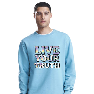 Live Your Truth Pastel Pride Month Unisex Sweatshirt