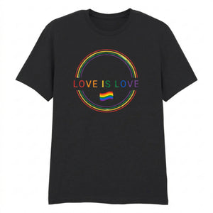 Love Is Love Circle Emblem Unisex T-Shirt Heritage Line Pride Day LGBTQ