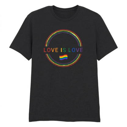 Love Is Love Circle Emblem Unisex T-Shirt Heritage Line Pride Day LGBTQ
