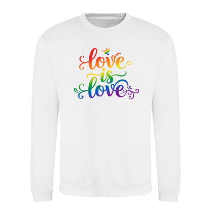 Love Is Love Floral Script Pride Month Unisex Sweatshirt