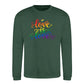 Love Is Love Floral Script Pride Month Unisex Sweatshirt