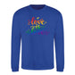 Love Is Love Floral Script Pride Month Unisex Sweatshirt