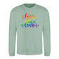 Love Is Love Floral Script Pride Month Unisex Sweatshirt
