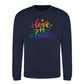 Love Is Love Floral Script Pride Month Unisex Sweatshirt
