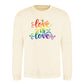 Love Is Love Floral Script Pride Month Unisex Sweatshirt
