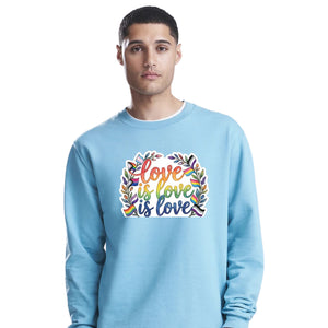 Love Is Love Leafy Floral Pride Month Unisex Sweatshirt