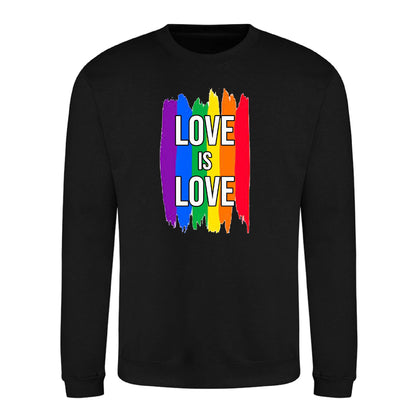 Love Is Love Paint Stripe Pride Month Unisex Sweatshirt