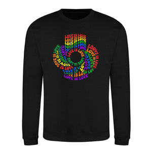 Love Is Love Retro Spiral Pride Month Unisex Sweatshirt