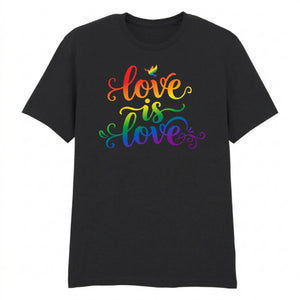 Love Is Love Typography Flow Streetwears Unisex Pride Day T Shirt LGBTQ