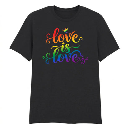 Love Is Love Typography Flow Streetwears Unisex Pride Day T Shirt LGBTQ