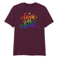 Love Is Love Typography Flow Streetwears Unisex Pride Day T Shirt LGBTQ