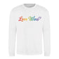 Love Wins Rainbow Script Pride Month Unisex Sweatshirt