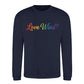 Love Wins Rainbow Script Pride Month Unisex Sweatshirt