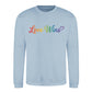Love Wins Rainbow Script Pride Month Unisex Sweatshirt