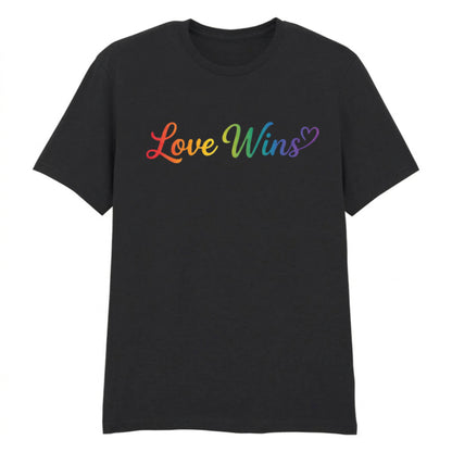 Love Wins Script Style Unisex T-Shirt Modern Classic New Pride Day LGBTQ