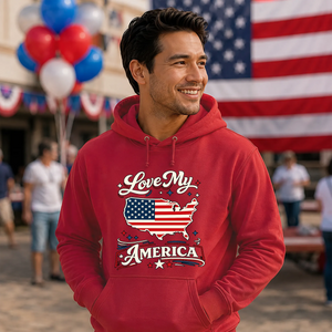 Love My America USA Independence Day Unisex Hoodie