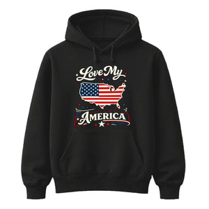 Love My America USA Independence Day Unisex Hoodie