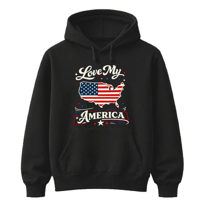 Love My America USA Independence Day Unisex Hoodie