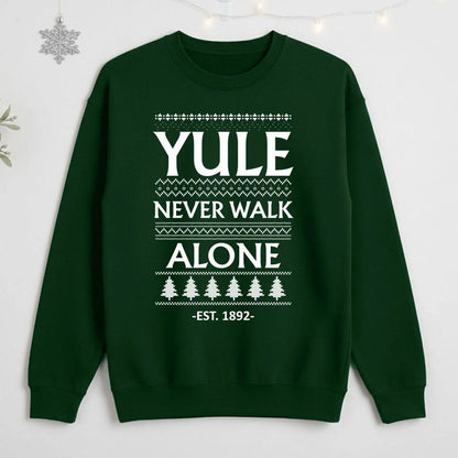 Yule Never Walk Alone Christmas Sweatshirt | Funny Football Fan Xmas Sweater