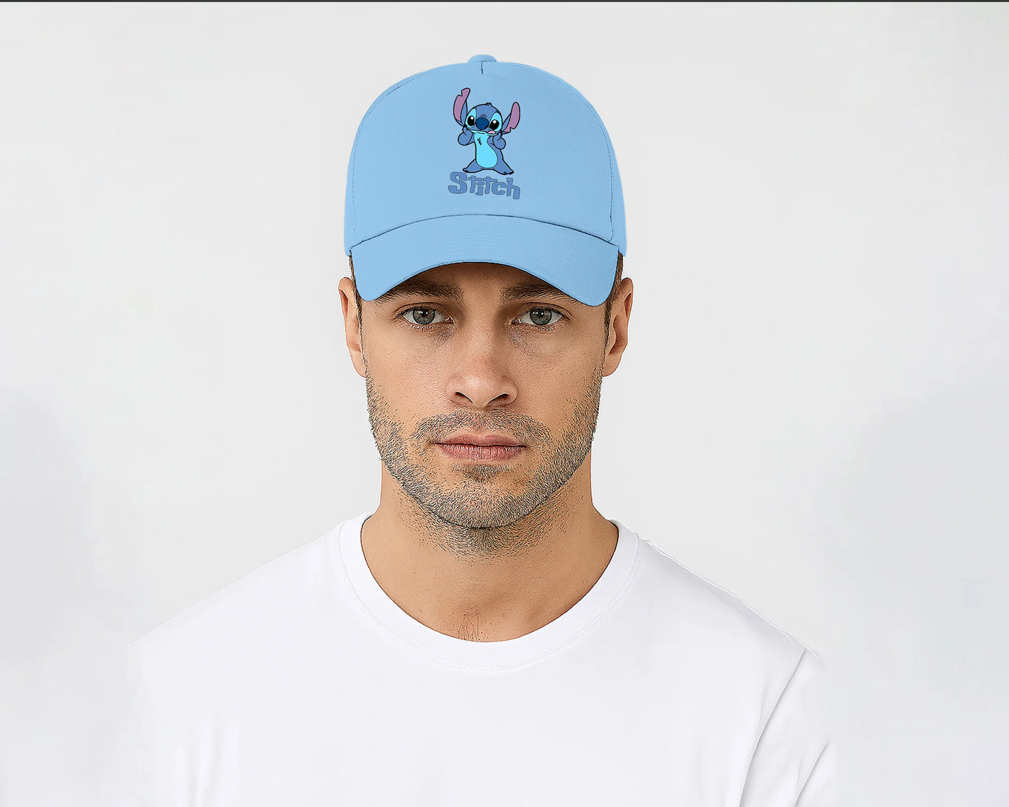 Stitch Cap, Cute Cartoon Baseball Hat for Men & Women, Streetwear Lovers Gift Pre-Curved Peak Hat M8404