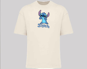 Stitch T-Shirt, Cute Alien Oversized Tee for Fans,100% Organic Cotton Unisex Graphic Shirt, Cool Cartoon Shirt for Stitch Lovers M8404