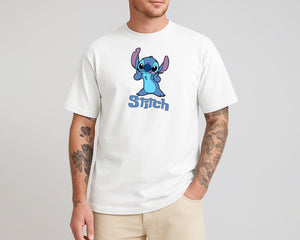 Stitch T-Shirt, Cute Alien Oversized Tee for Fans,100% Organic Cotton Unisex Graphic Shirt, Cool Cartoon Shirt for Stitch Lovers M8404