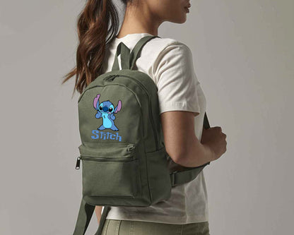 Stitch Backpack, Lilo & Stitch Printed Design Gift Bag for Boys & Girls, Front Zip Pocket School Bagpack M8404