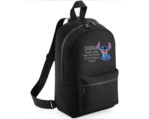 Stitch Bag, Cute Funny Quote Design Bagpack, Lilo & Stitch Lovers Gift For Kids & Teens, 600D Polyester Bag M8405
