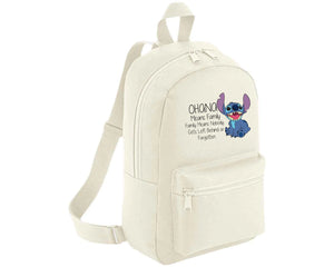 Stitch Bag, Cute Funny Quote Design Bagpack, Lilo & Stitch Lovers Gift For Kids & Teens, 600D Polyester Bag M8405