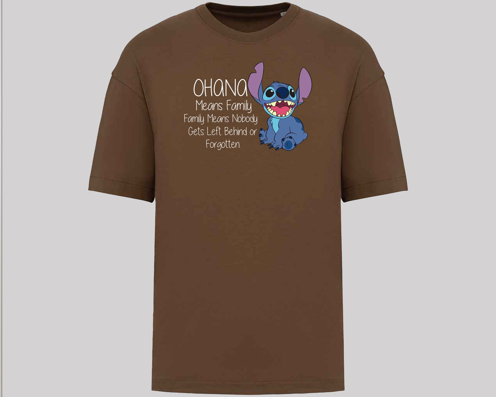 Stitch Oversized T-Shirt, Cute Disney Tee with 'Ohana Means Family' Quote, Oversized Fit for Women & Men, Cool Streetwear M8405