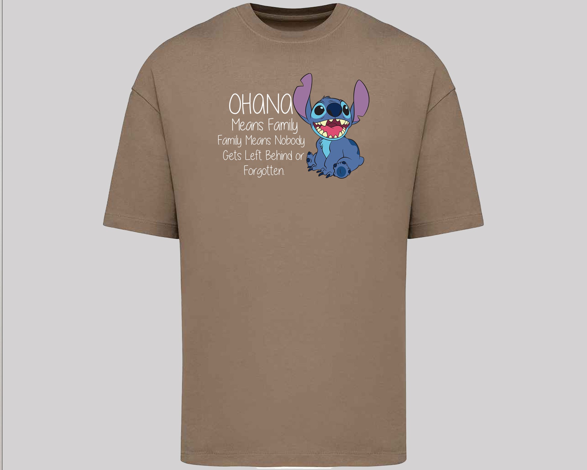 Stitch Oversized T-Shirt, Cute Disney Tee with 'Ohana Means Family' Quote, Oversized Fit for Women & Men, Cool Streetwear M8405