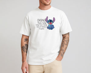 Stitch Oversized T-Shirt, Cute Disney Tee with 'Ohana Means Family' Quote, Oversized Fit for Women & Men, Cool Streetwear M8405