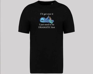 Stitch "I'll Get Over It" Funny Oversized T-Shirt Cute Lilo & Stitch Graphic Tee 100% Cotton for Men & Women Top M8406