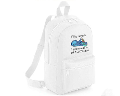 Stitch "I'll Get Over It" Backpack, Funny Cartoon Style Bag For School, Trips & Everyday, Great Gift Boys & Girls M8406