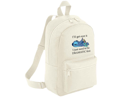 Stitch "I'll Get Over It" Backpack, Funny Cartoon Style Bag For School, Trips & Everyday, Great Gift Boys & Girls M8406