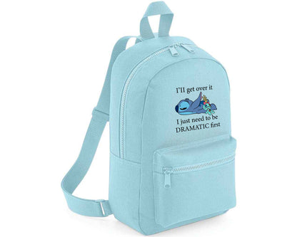 Stitch "I'll Get Over It" Backpack, Funny Cartoon Style Bag For School, Trips & Everyday, Great Gift Boys & Girls M8406