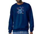 Stitch Sweatshirt Cute Funny Cartoon Print Pullover For Men & Women, 50% Cotton/ 50% Polyester Jumper M8407