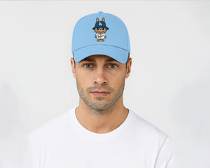 Labubu Cap, Cute Cartoon Character Baseball Hat for Men & Women, 5 Panel 100% Cotton Twill Cap M8408
